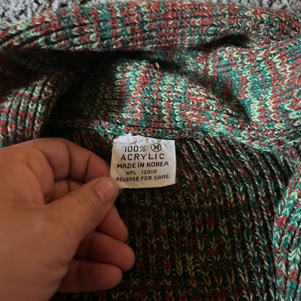 Multicolored Knit Cardigan Sweater with Pockets‎ Size M - Picture 4 of 5
